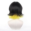 Servelove Character Cosplay wig for Anime Black Yellow short Unisex