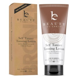 Beauty by Earth Self Tanner – Fair to Medium, Gradual Tanning Lotion