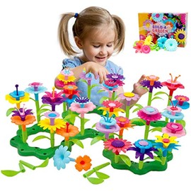 FUZETAO Flower Garden Building Set 98 PCS Arts and Crafts for Girls 11 Colors Birthday Gifts 3-6 Year Old Girls