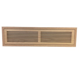 4 Inch x 30 Inch White Oak Hardwood Vent Floor Register Flush Mount with Frame, Slotted Style, Unfinished