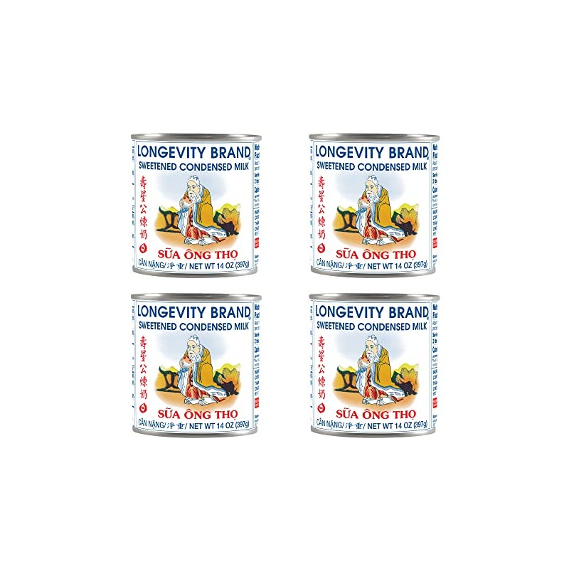 Longevity Sweetened Condensed Milk, 14-Ounce (Pack of 4)