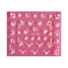 Generic Lace Flower Nail Sticker Rhinestone Daisy Rose Crystal Xf703 Nail Wraps Art Stickers Manicure Supplies for Women for Home Nails Full Long Lasting Easy Apply and Remove