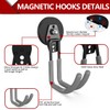 3-H Extra Strong Magnetic Hooks,Heavy Duty Large Anti-Slip Magnet Hooks
