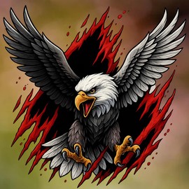 Bald Eagle Claw Breakthrough Decal – 7x7in Vinyl Sticker – Patriotic 3D Animal Claw Glass Break Effect – Waterproof Removable Decal for SUV, Truck, Window, Laptop – USA Freedom Gift