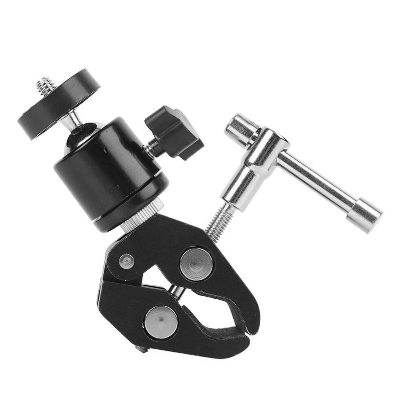 Metal Adjustable Video Camera Large Super Clamp Ballhead Hot Shoe