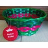 Christmas House Round Bamboo Basket Storage Fruit Flowers Gifts 8.5"