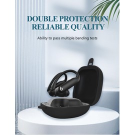 Case for Beats Powerbeats Pro 2 Wireless Bluetooth Earbuds, Soft Silicone Protective Portable Scratch Shock Resistant Shell with Cleaner Kit & Carabiner & Lanyard，Black