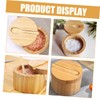 NOLITOY Magnetic Lid Salt Container Round Seasoning Holder for Kitchen