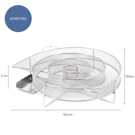 Krumble Round Smoker Box Diameter 20 cm – Round Smoke Box for Smoking Meat, Fish, Cheese or Other Foods in the Grill or Smoker – Stainless Steel