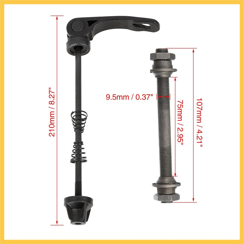 BULLSPANN Bicycle Solid Axle 9.5mm Front Rear Hollow Axle Quick