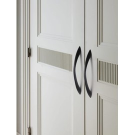 JIASENBAO Black Cabinet Pulls 6.3 Inch Arch Twisted Matte Black Handles Drawer Kitchen Cupboard Bathroom Dresser Cabinet Hardware Zinc Alloy 2 Pack