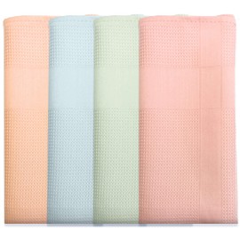 Melody® Bez Bezler Cleaning Cloths Microfibre Streak-Free for High Gloss Surfaces Absorbent Microfibre Cloths Tea Towels Dry Cloth #3052 (Pack of 4, Colourful)