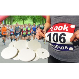 Race Bib Clips - White X 4 Snap-Lock for Securing Running and Cycling Numbers. Made with Recycled Plastic. (The Original & The Best Est 2012)