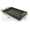 Kobolo Rectangular Bamboo Tray with Metal Handles (Grey)