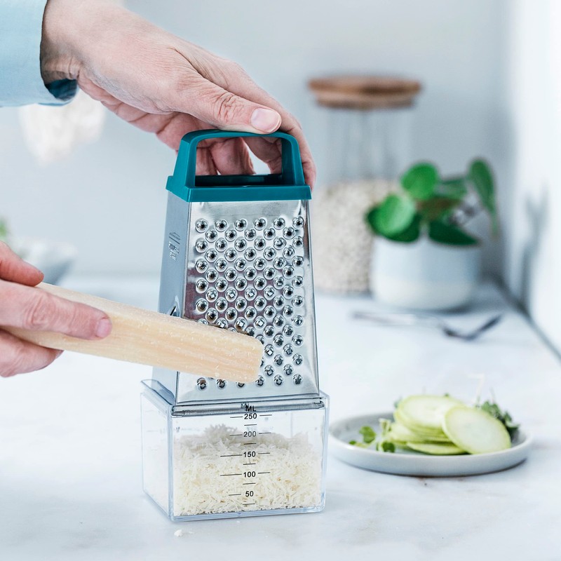Lacor - 61363 - Kitchen Grater with Keep Container, Stainless