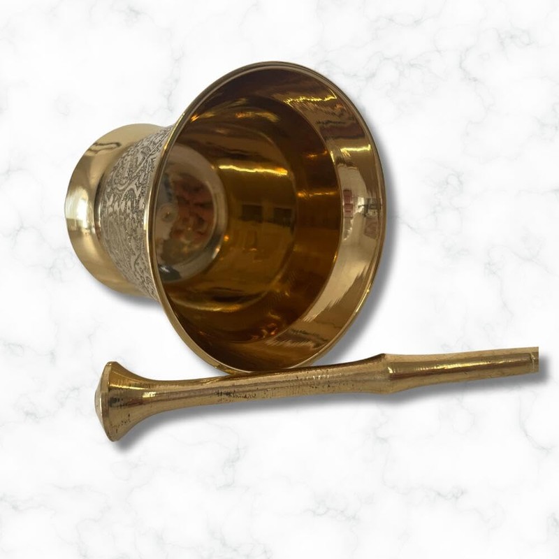 Brass Floral Spice Grander Herb Chai Curry Soap Handmade Cooking