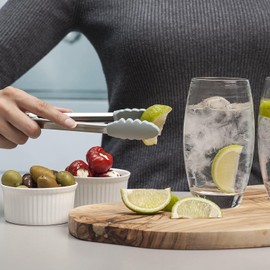 Zeal Silicone Non Stick Kitchen Mini Tongs with Stainless Steel Handle (20cm) -Duck Egg Blue, 20 cm