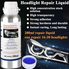 Pmbqifay 200ML Headlight Restoration Liquid, Car Headlight Repair Fluid, Headlight Repair Polish Kit Refill Bottle for Repair Headlight Yellowing, Haze, Oxidation, Scrashes