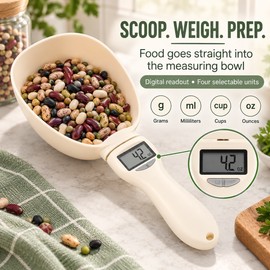 Digital Food Measuring Spoon Scale with LED Display 28.2 oz / 800g Capacity for Kitchen Cooking Baking and Pet Food