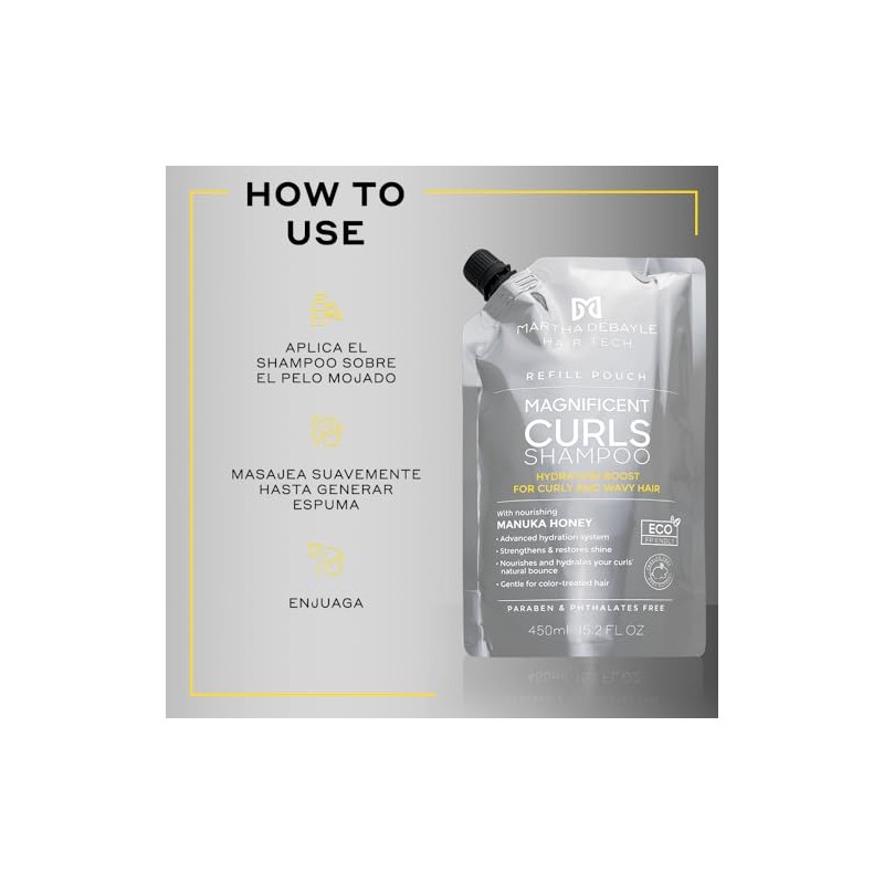 MARTHA DEBAYLE Shampoo REFILL POUCH MAGNIFICENT CURLS. Boost de hidratación