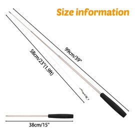 MiOYOOW Cat Toys Wand, Retractable Cat Rod 3-Section Interactive Cat Toys with EVA Non-Slip Handle for Indoor Cats Kittens(Not Include Replacement)