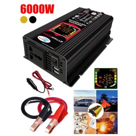 Unbranded 6000W Complete Solar Panel with 200W Solar Power Generator 100A 110V Grid System - Black, Only 6000W Power Inverter