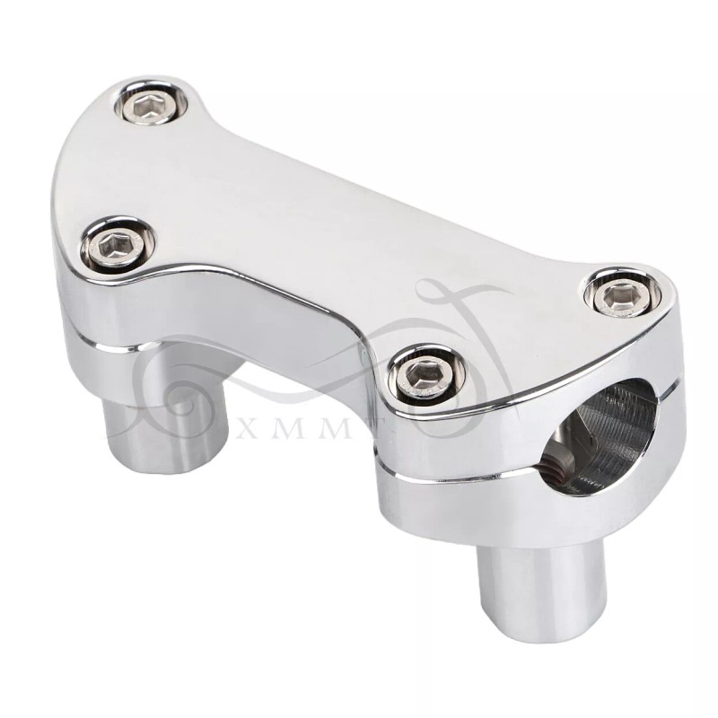 Unbranded Chrome 2" Risers 1" Handlebar Clamp For Harley Softail