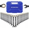 WORKPRO 22-Piece Ratcheting Wrench Set Anti-slip Teeth SAE 1/4-3/4 Metric