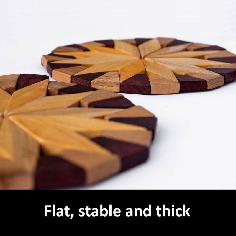 ECOSALL Natural Wood Trivets for Hot Dishes, Table and Kitchen