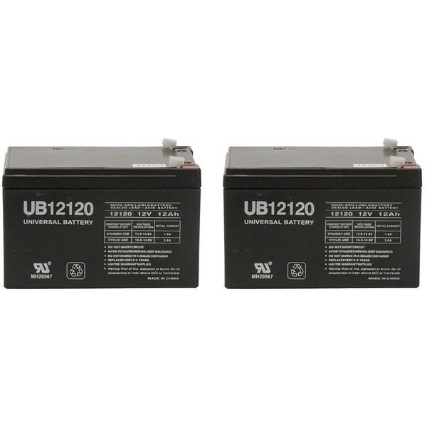 12V 12Ah F2 UPS Battery Replaces Yuasa NP12-12, NP 12-12 .25 Terminal - 2 Pack