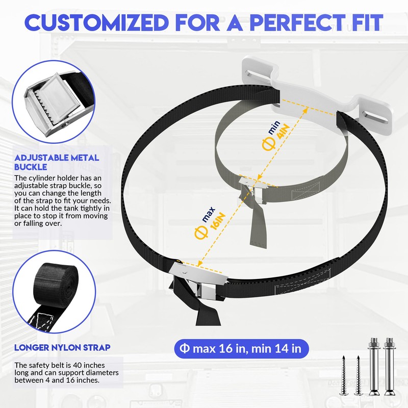 2 Pcs Gas Cylinder Wall-Mounted Bracket, Gas Cylinder Fixed Rack