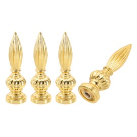 PATIKIL 25x80mm Lamp Shade Finial, 4 Pcs Lamp Finials Caps Knob M10x1mm Threaded Alloy Solid Lamp Finial Decoration for Lamp Shade Table Floor Lamps, Gold Tone
