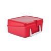 Icarus Housewares Lunchbox Red Plastic with White Handle