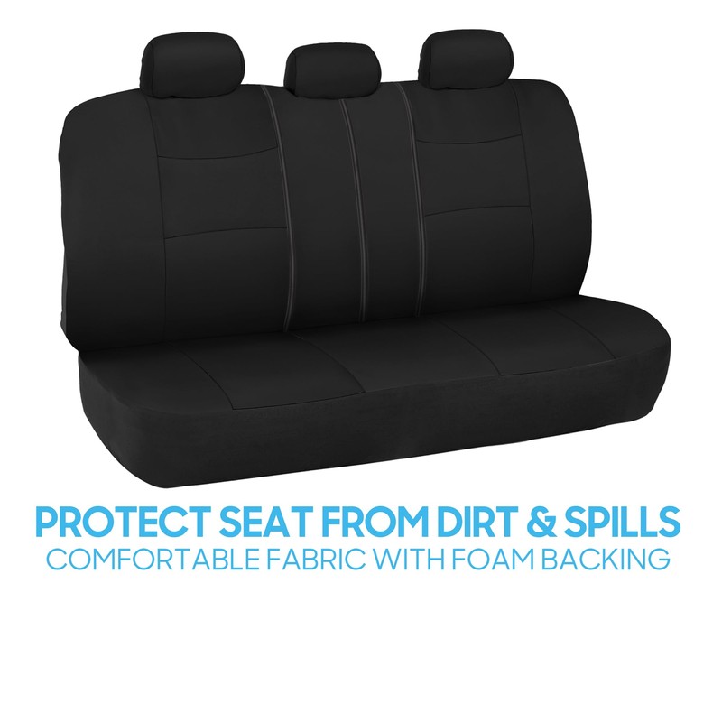 BDK PolyPro Car Seat Covers Full Set in Solid Black,