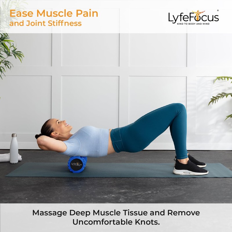 LyfeFocus Premium Trigger Point Foam Roller (Blue) - Multi Pressure