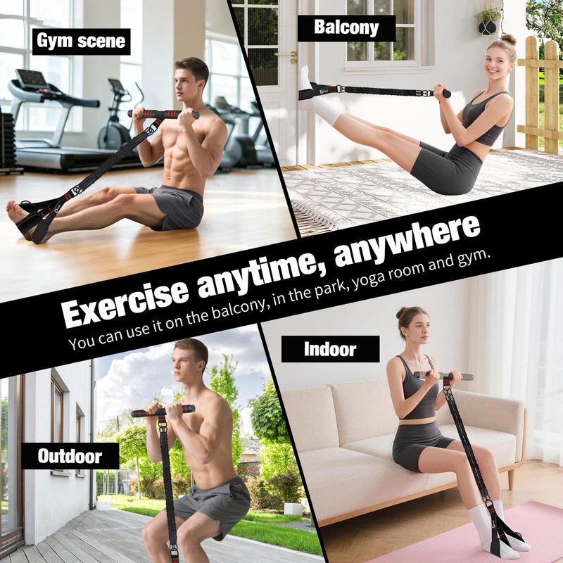 Bbtops Pedal Resistance Band with Handle for Women Men,Black
