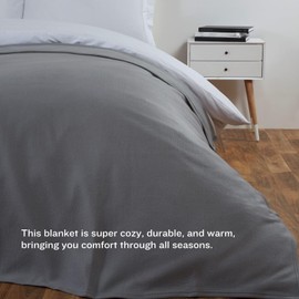 Dreamscene Large Warm Polar Fleece Throw Over Soft Luxury Sofa Bed Blanket, Plain Silver Grey - 120 x 150 cm