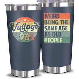 NewEleven 60th Birthday Gifts For Men Women - 1965 60th Birthday Decorations For Men Women - Turning 60-60 Year Old Gifts For Men, Women, Mom, Dad, Wife, Husband - 20 Oz Tumbler