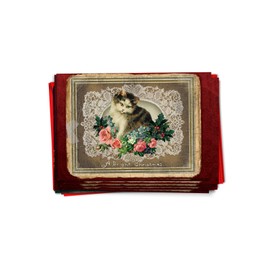 B1760AXSG Box Set of 12 Lacy Holidays Christmas Greeting Cards with Envelopes