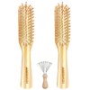 Bamboo Hair Brush with Cleaner Tool For Womens Thick Thin