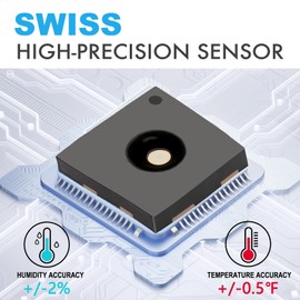 Indoor Outdoor Thermometer Wireless Weather Station Inside Outside Thermometers Hygrometer Monitor,with 330ft Range Remote Sensor, Battery Powered Backlight Display