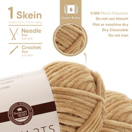 Woyarts Velvet Yarn – Super Bulky Chenille Yarn for Crochet & Knitting, 100g (120m) – Buttery Soft, Durable, No-Shed, Perfect for Baby Blanket, Amigurumi, DIY Crafts (A-White, 1 Skein)