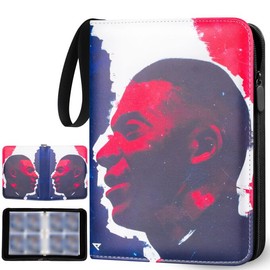 Football Trading Card Album 4 Compartments, Football Cards Scrapbook with Zip and 50 Removable Pages for 400 Cards, Large Cards Book, Sports Card Folder, 3 Rings Card Folder (MBP10)