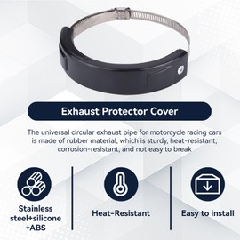 Exhaust Cover, Exhaust Can Protector Cover 100mm-140mm Universal Motorcycle Racing Bike Round Exhaust Can Protector Guard Cover for Universal Motorcycle