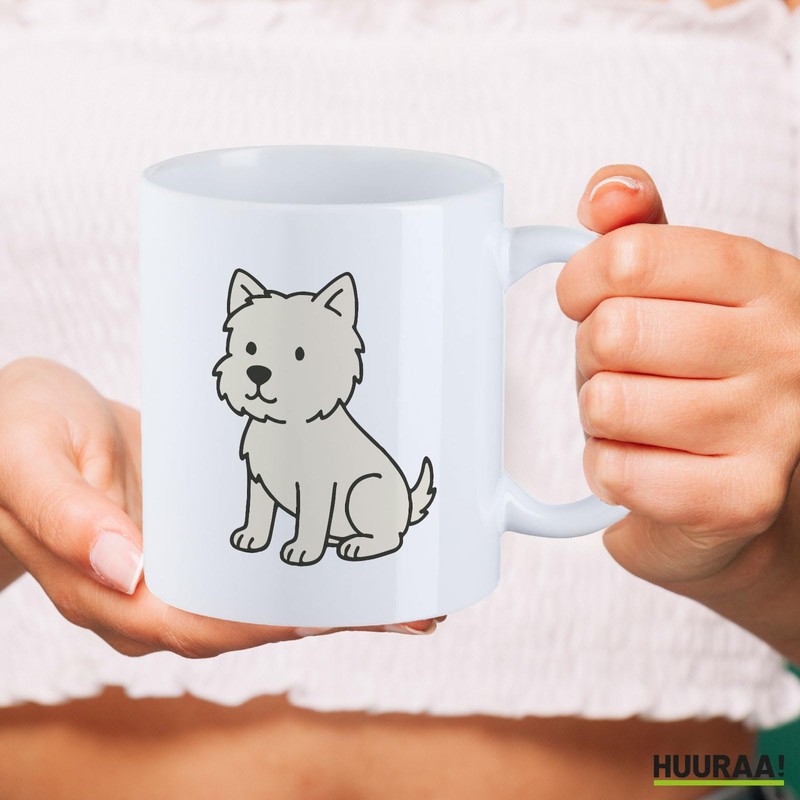 Huuraa Tasse West Highland White Terrier Comic Westie Geschenk 330ml