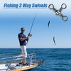 Three 3 Way Barrel Fishing Swivels Cross-Line - 60pcs T-Turn