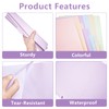 Plastic Folders with 2 Pockets 3 Hole Punched, 6 Pack,