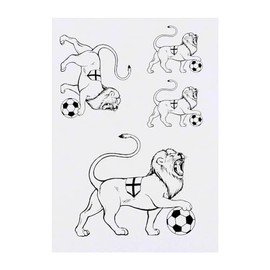 Azeeda 4 x 'England Löwe & Fußball' Temporäre Tattoos - Wasserfest, Hautfreundlich & Ungiftig · Transfers in Verschiedenen Größen (TO00066608)