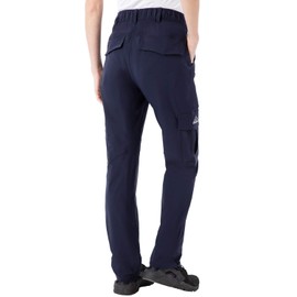 Rdruko Women's Hiking Pants Water Resistant Lightweight Quick Dry Travel Work Cargo Pants with 5 Zipper Pockets Navy Large