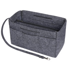 Soyizom Felt Tote Handbag Purse Organiser 2in1 Bag Tote Insert Bag in Bag Handbag Liner Tote Organiser Bag Pouch（Dark Grey，Large)